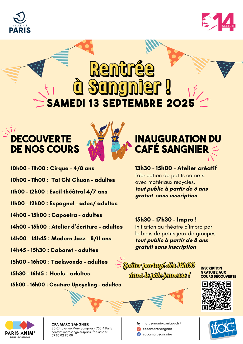 Rentrée à Sangnier ! Journée séances découvertes